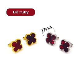 TB292 Bông tai nữ titan van cleef nền màu đỏ ruby