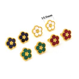 TB299 Bông tai nữ titan hoa 5 cánh van cleef