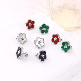 TB300 Bông tai nữ titan hoa 5 cánh van cleef