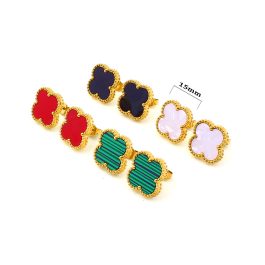 TB301 Bông tai nữ titan van cleef hoa 15mm