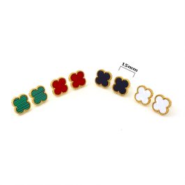 TB301 Bông tai nữ titan van cleef hoa 15mm