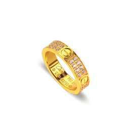 TC108 Nhẫn titan cartier đính full 2 hàng đá (Size 5-7-8)
