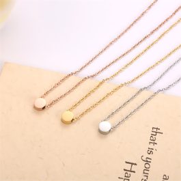 TN046 Dây chuyền titan mặt tròn nhỏ