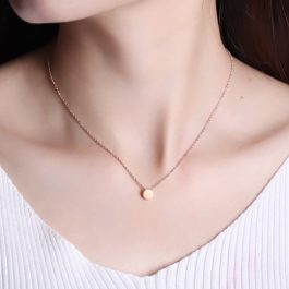 TN046 Dây chuyền titan mặt tròn nhỏ