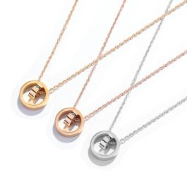 TN063 Dây chuyền titan cartier 2 nhẫn lồng