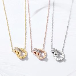 TN080 Dây chuyền titan 2 nhẫn lồng số la mã