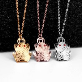 TN088 Dây chuyền titan con cóc ngậm tiền