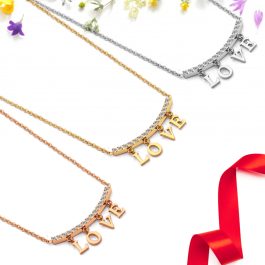 TN098 Dây chuyền titan chữ love cách điệu