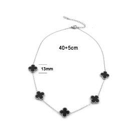 TN134 Dây chuyền nữ titan 5 bông hoa 4 cánh van cleef 13mm