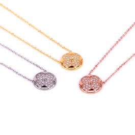 TN168 Dây chuyền titan hoa LV đính xoàn