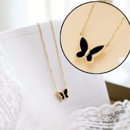 TN227 Dây chuyền titan con bướm nền màu đen