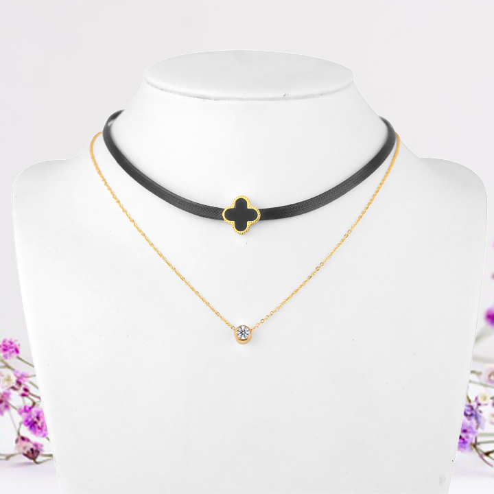 TN291 Dây chuyền titan LV thời trang choker