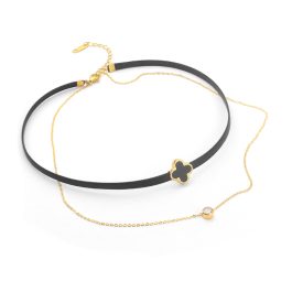 TN291 Dây chuyền titan LV thời trang choker
