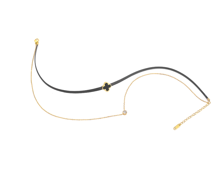 TN291 Dây chuyền titan LV thời trang choker - Ảnh 5