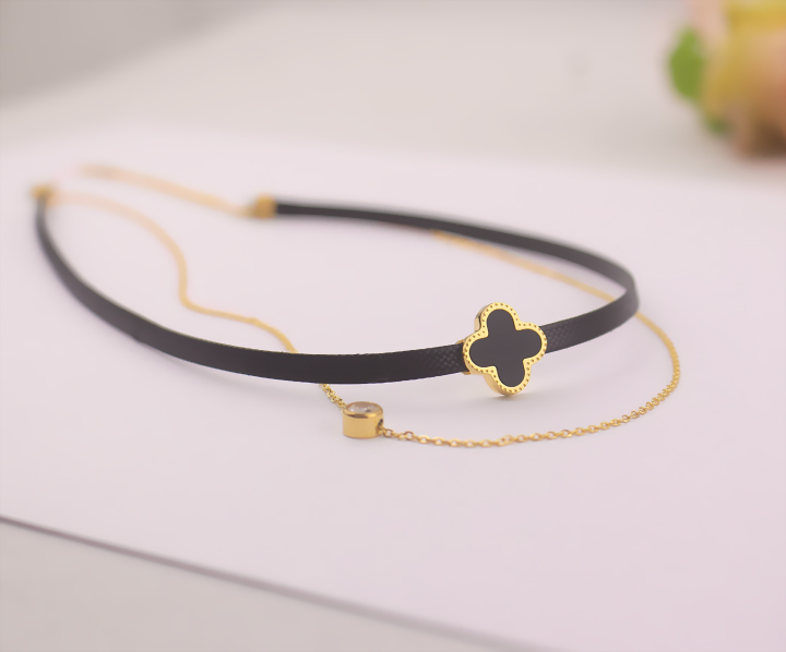 TN291 Dây chuyền titan LV thời trang choker - Ảnh 7