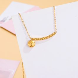 TN318 Dây chuyền vòng cổ titan thời trang LV màu vàng