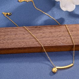 TN318 Dây chuyền vòng cổ titan thời trang LV màu vàng