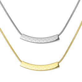TN407 Dây chuyền titan ống vuông chạm họa tiết LV