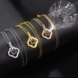 TN419 Dây chuyền titan hoa 4 cánh van cleef