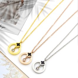 TN434 Dây chuyền titan van cleef vòng tròn