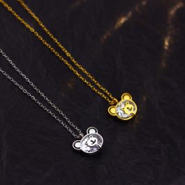 TN463 Dây chuyền nữ titan đầu con gấu siêu cute
