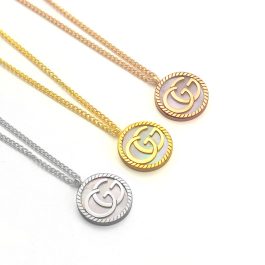 TN555 Dây chuyền titan gucci khảm xà cừ