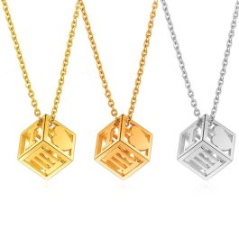 TN574 Dây chuyền titan hình vuông số la mã