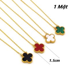 TN696 Dây chuyền nữ titan hoa 4 cánh van cleef 1.5cm loại 1 mặt