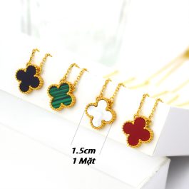 TN696 Dây chuyền nữ titan hoa 4 cánh van cleef 1.5cm loại 1 mặt