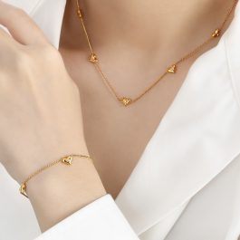 TN713 Dây chuyền, vòng cổ titan mặt hình trái tim cách điệu