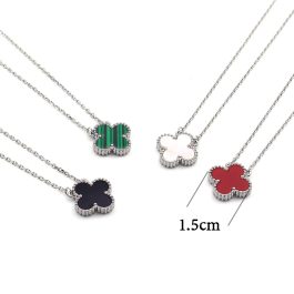 TN725 Dây chuyền titan hoa 4 cánh van cleef mặt lớn 15mm