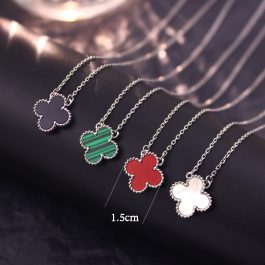 TN725 Dây chuyền titan hoa 4 cánh van cleef mặt lớn 15mm