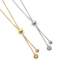 TN731 Dây chuyền, vòng cổ nữ titan cartier rớt đá cách điệu