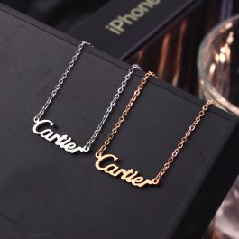 TN757 Dây chuyền nữ titan mặt chữ Cartier