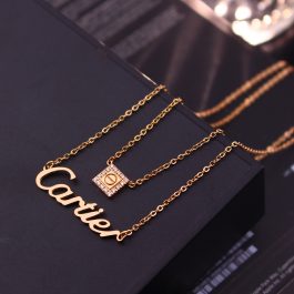 TN767 Dây chuyền nữ titan mặt chữ cartier