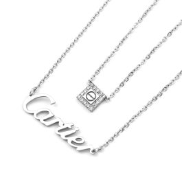 TN788 Dây chuyền nữ titan mặt chữ cartier