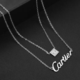 TN788 Dây chuyền nữ titan mặt chữ cartier