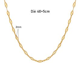 TN795 Dây chuyền titan lá me chạm máy trơn không kèm mặt