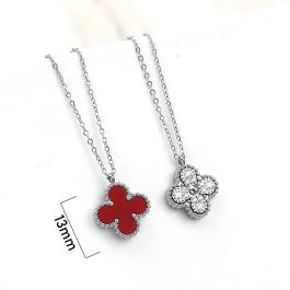 TN798 Dây chuyền vòng đeo cổ nữ titan hoa 4 cánh van cleef