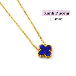 TN810 Dây chuyền titan hoa 4 cánh van cleef nền màu xanh dương
