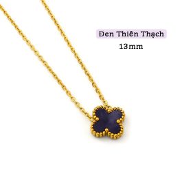 TN815 Dây chuyền titan hoa 4 cánh van cleef nền màu đen thiên thạch