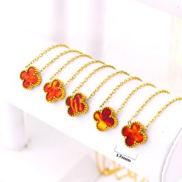 TN853 Dây chuyền nữ titan hoa 4 cánh van cleef 13mm