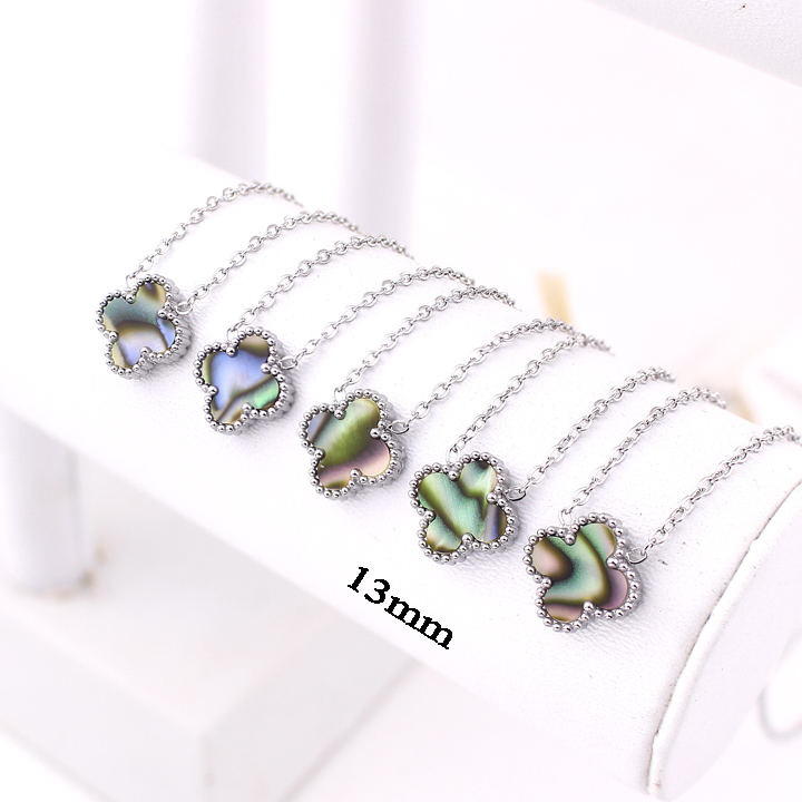 TN857 Dây chuyền nữ titan hoa 4 cánh van cleef 13mm