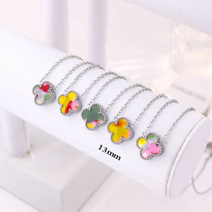 TN861 Dây chuyền nữ titan hoa 4 cánh van cleef 13mm