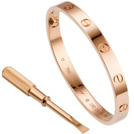 TV054 Vòng tay titan cartier màu hồng size nữ số 16