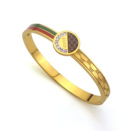 TV160 Vòng tay titan đính đá thời trang Gucci