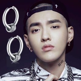 BT393 Bông tai inox khoen tròn thời trang Kpop