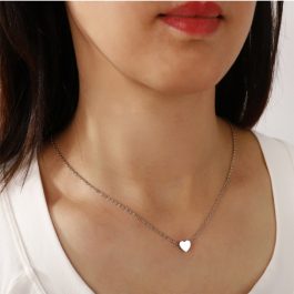 DC019 Dây chuyền nữ titan mặt hình trái tim 3 ly