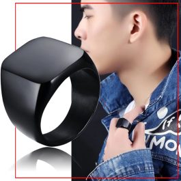 N620 Nhẫn nam titan mặt trơn màu đen (Size 7-8-10-11)