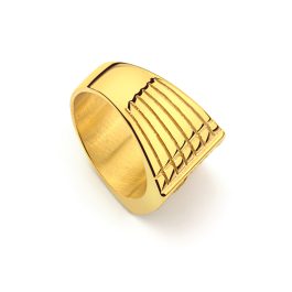N677 Nhẫn nam titan con rồng mạ vàng (Size 7-8)